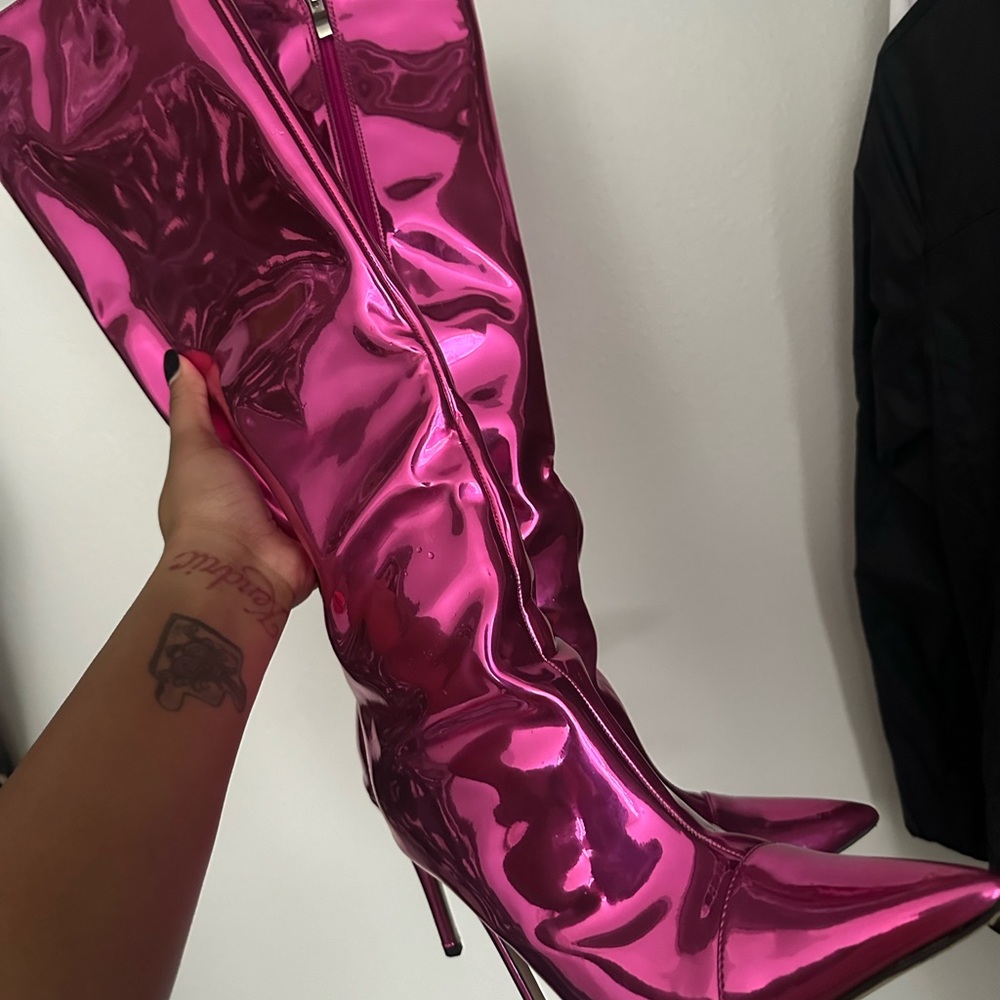 Knee high heel boots